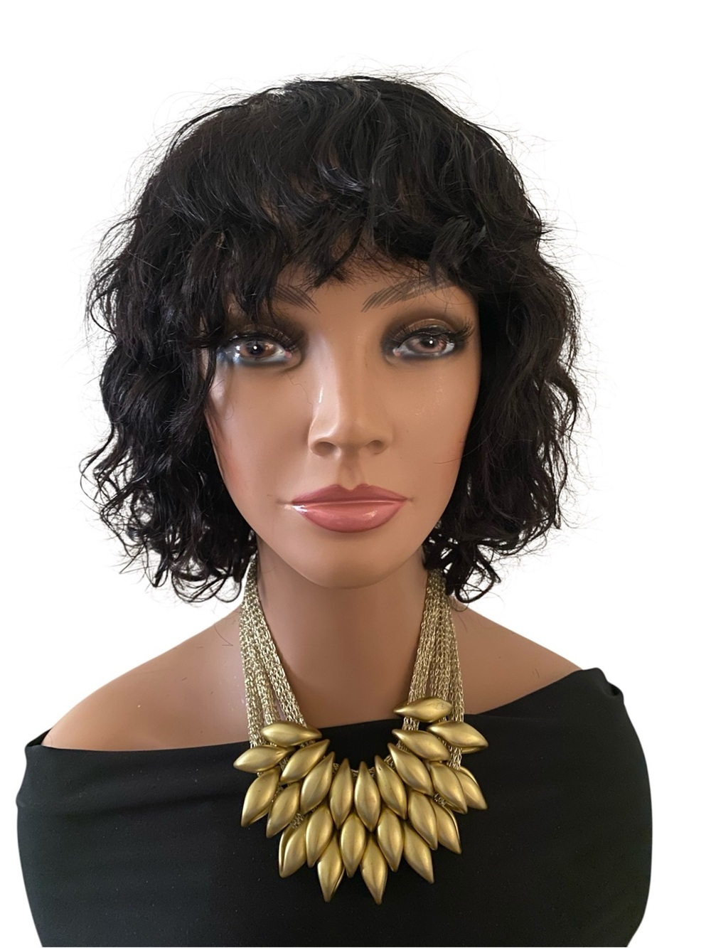 BC241 Human Hair 8” Curly Wig